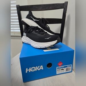 Hoka Black and White Athletic Shoes